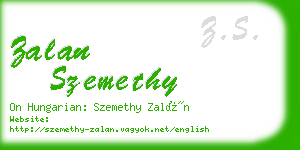 zalan szemethy business card